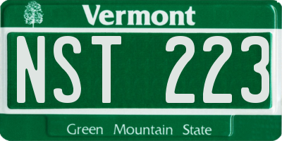VT license plate NST223