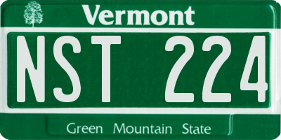 VT license plate NST224