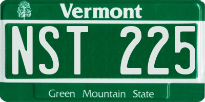 VT license plate NST225