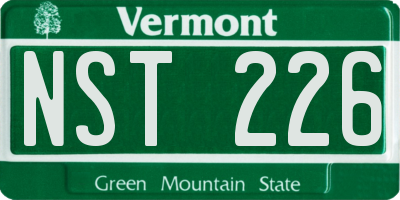 VT license plate NST226