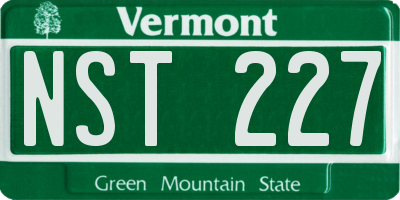 VT license plate NST227