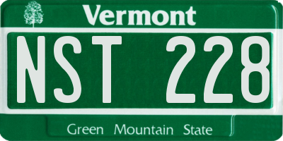 VT license plate NST228