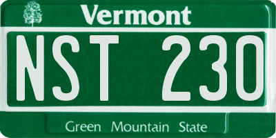 VT license plate NST230