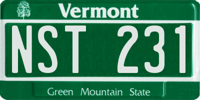 VT license plate NST231