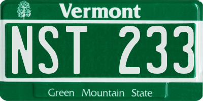 VT license plate NST233