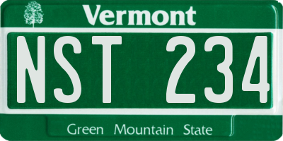 VT license plate NST234