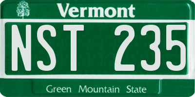 VT license plate NST235