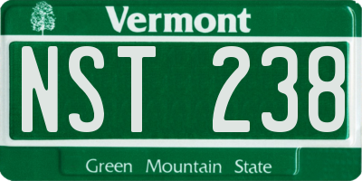 VT license plate NST238