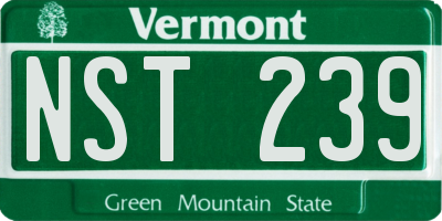 VT license plate NST239
