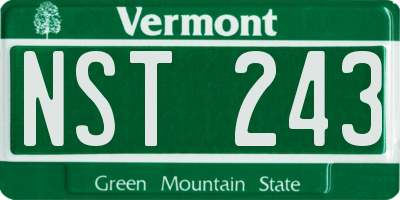 VT license plate NST243