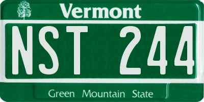 VT license plate NST244