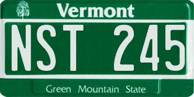 VT license plate NST245