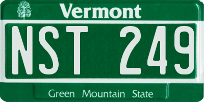 VT license plate NST249