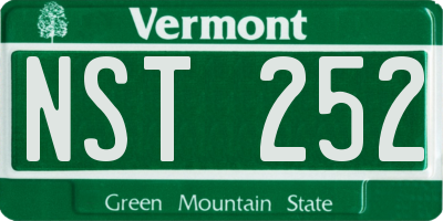 VT license plate NST252