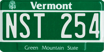 VT license plate NST254