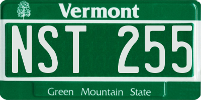 VT license plate NST255