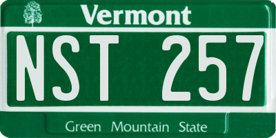 VT license plate NST257