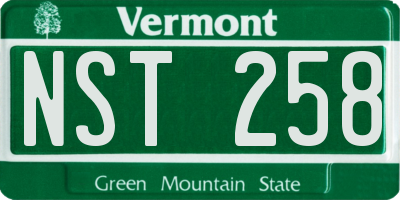 VT license plate NST258