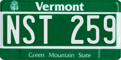 VT license plate NST259