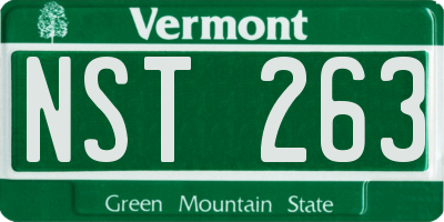 VT license plate NST263