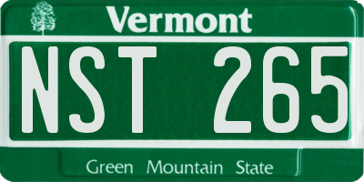 VT license plate NST265