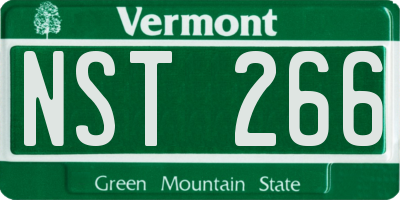 VT license plate NST266