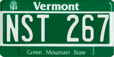 VT license plate NST267