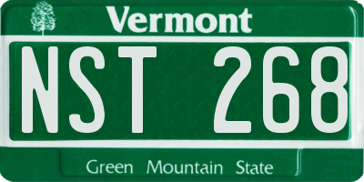 VT license plate NST268