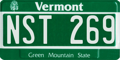 VT license plate NST269