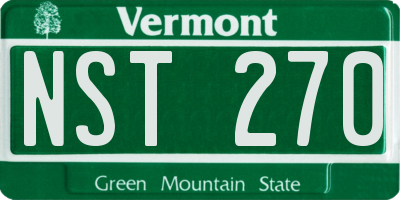 VT license plate NST270