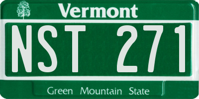 VT license plate NST271