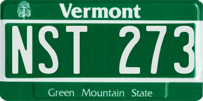 VT license plate NST273