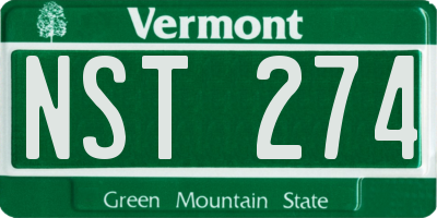 VT license plate NST274