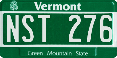 VT license plate NST276