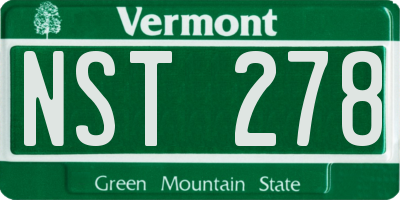 VT license plate NST278