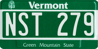 VT license plate NST279