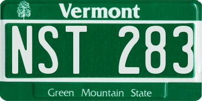 VT license plate NST283