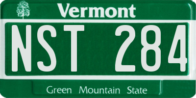 VT license plate NST284