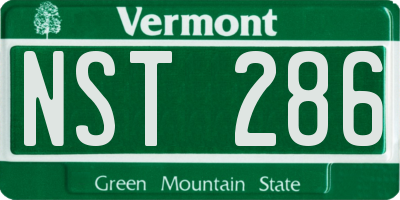 VT license plate NST286