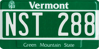 VT license plate NST288