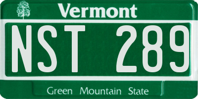VT license plate NST289