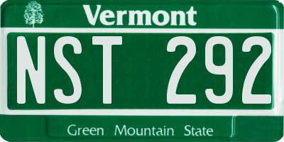 VT license plate NST292