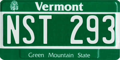 VT license plate NST293