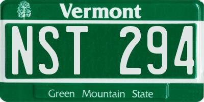 VT license plate NST294