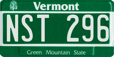 VT license plate NST296