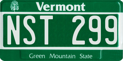 VT license plate NST299