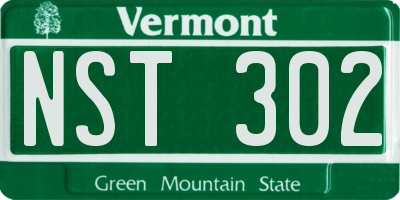 VT license plate NST302