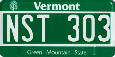 VT license plate NST303