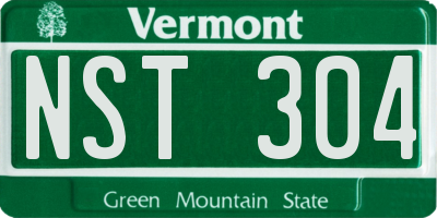VT license plate NST304