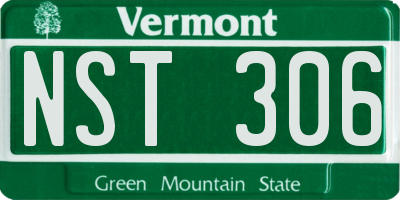VT license plate NST306